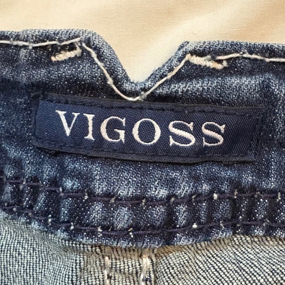 VIGOSS The Dublin Capri Womens Jeans Size 31x23 Dark Wash Embellished Pockets - Picture 3 of 10